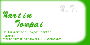 martin tompai business card